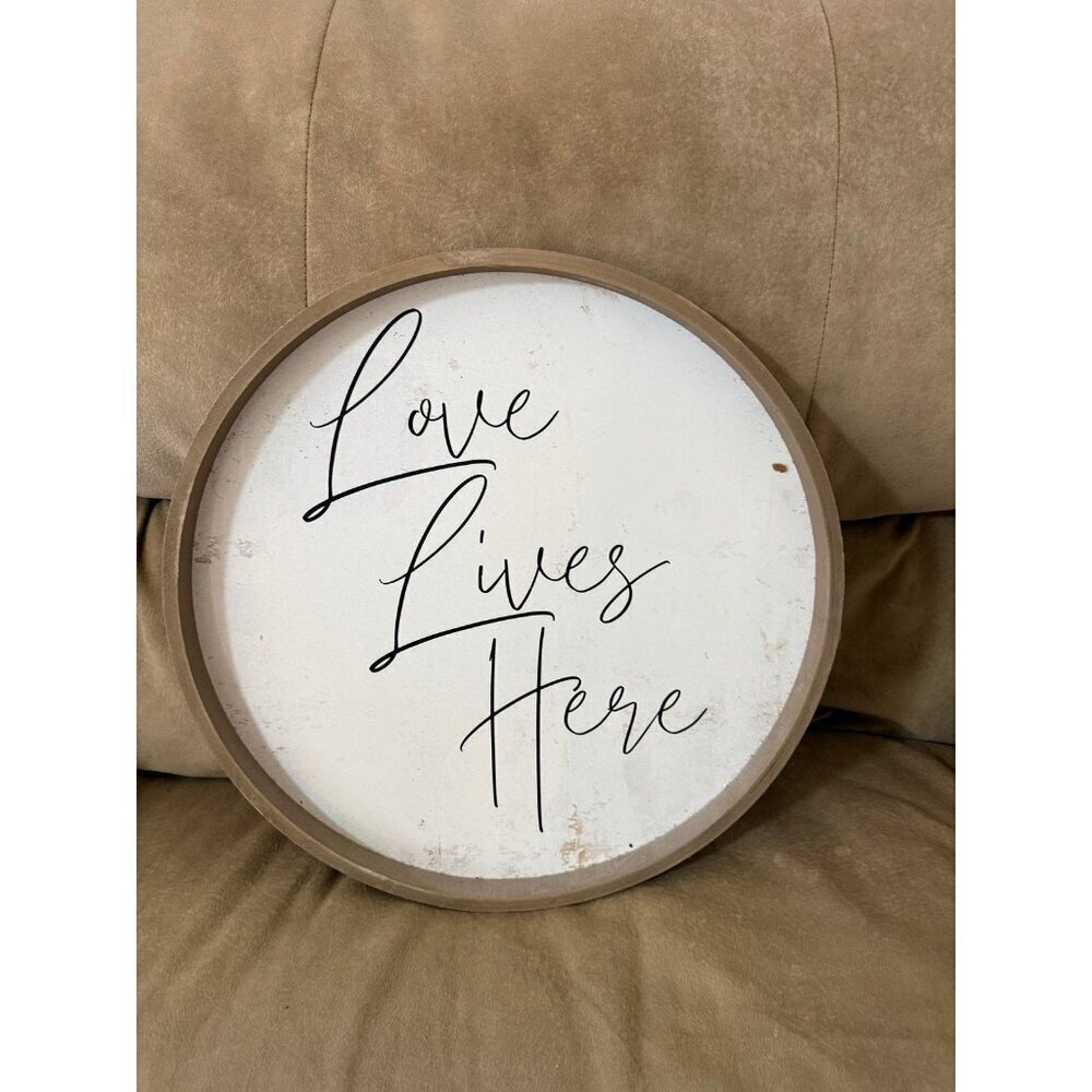 Farmhouse collection LOVE LIVES HERE sign 16 x 16 in wall plaque